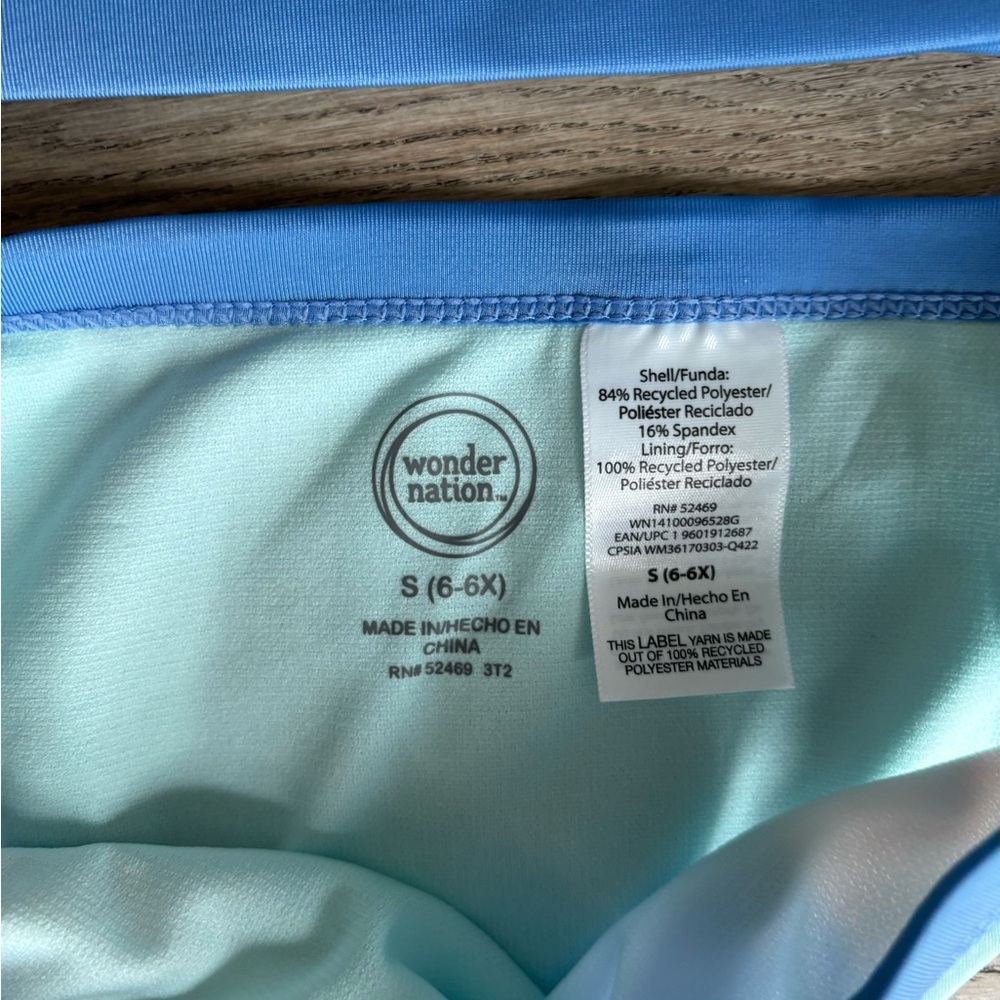 Wonder Nation Girls Stripe Bikini with UPF 50 size 6/6x - Picture 3 of 4